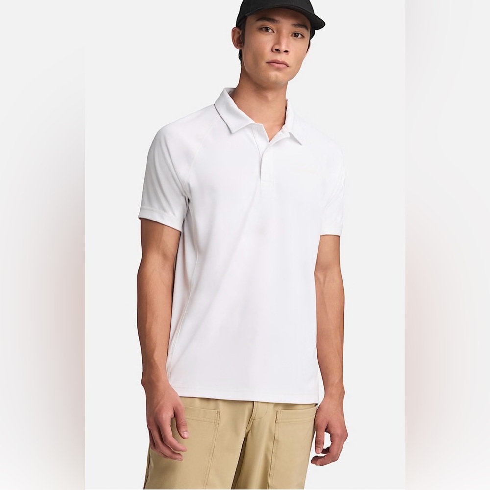 Basic white piquet polo shirt